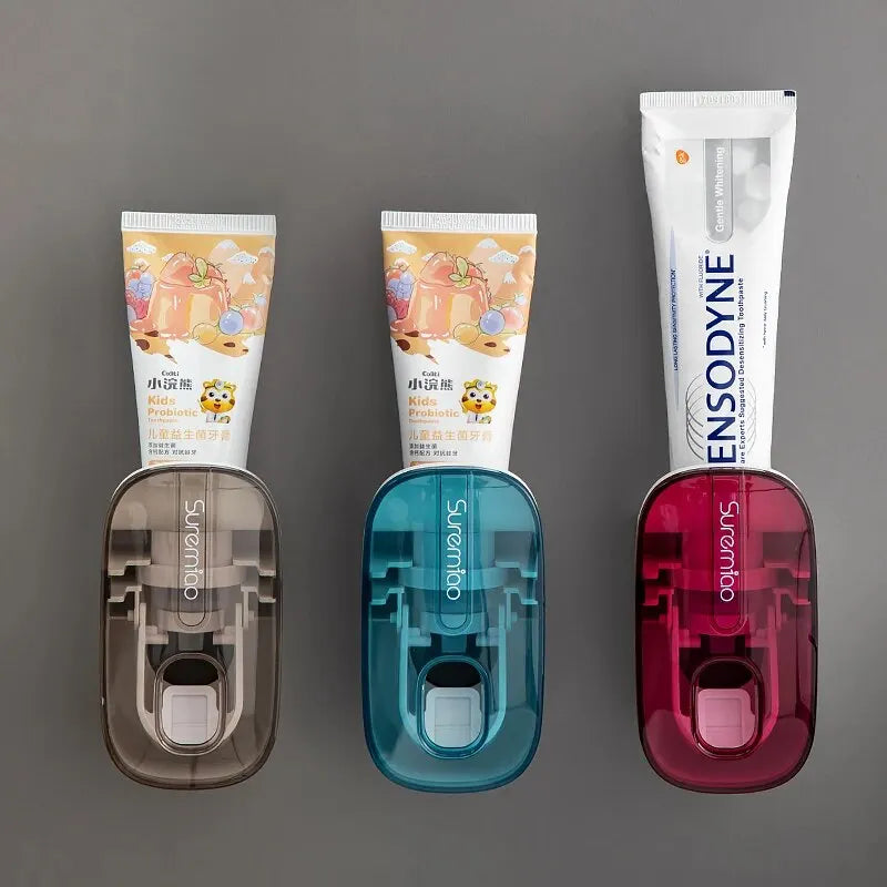 Automatic Wall-Mounted Toothpaste Dispenser & Toothbrush Holder - Effortless Squeeze for a Mess-Free Bathroom